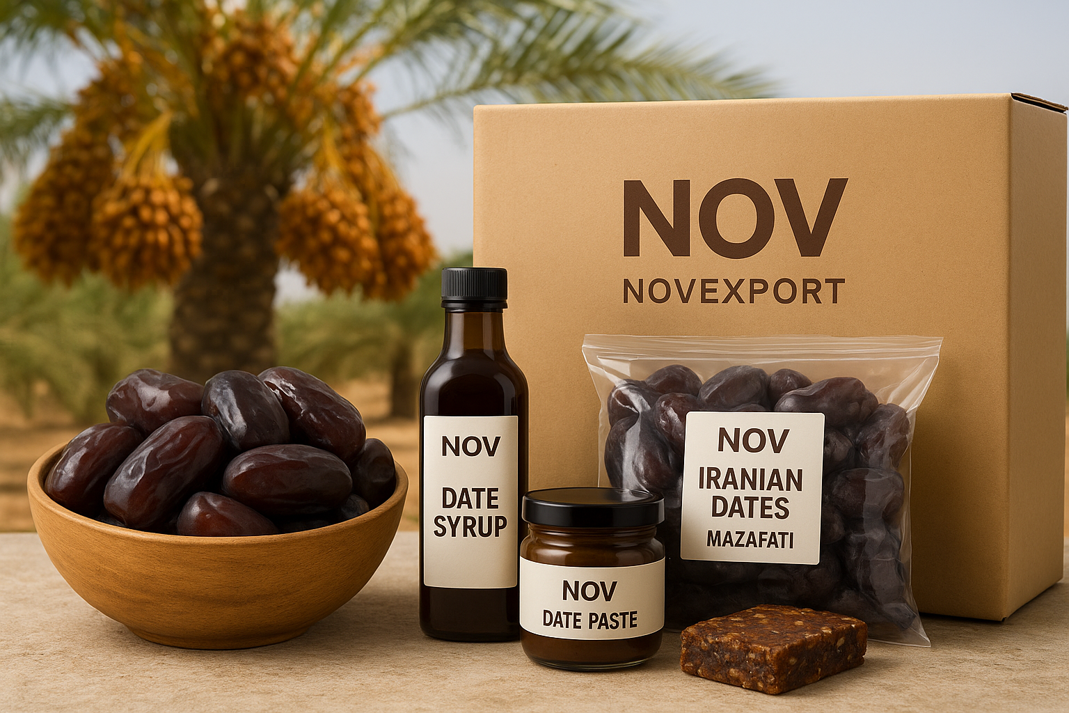 “Premium Iranian Mazafati dates and NOV date products including date syrup and date paste – NOVEXPORT